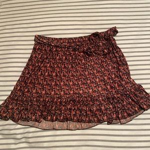Zara pleated floral mini skirt